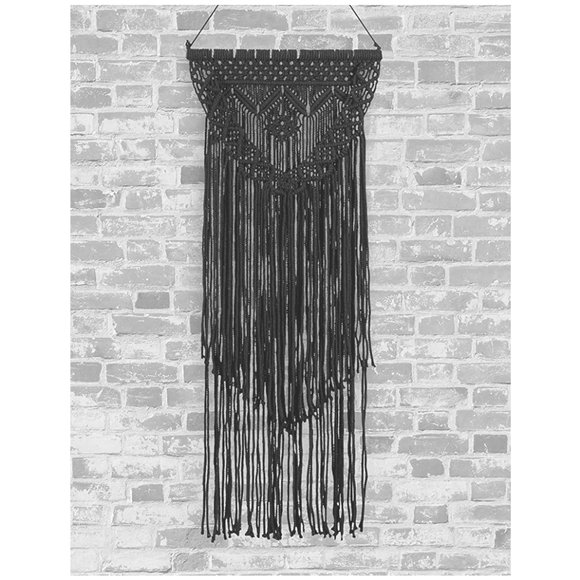 Black BOHO Macrame Wall Art Hanging Deco Fall Autu - Picture 4 of 8